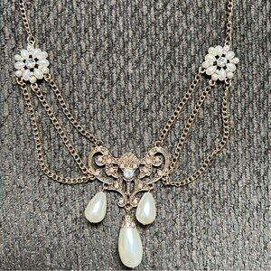 New Belk Princess Pearl Faux Pearl Gold Tone Elegant Necklace